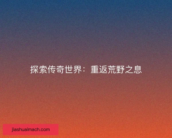 探索传奇世界：重返荒野之息